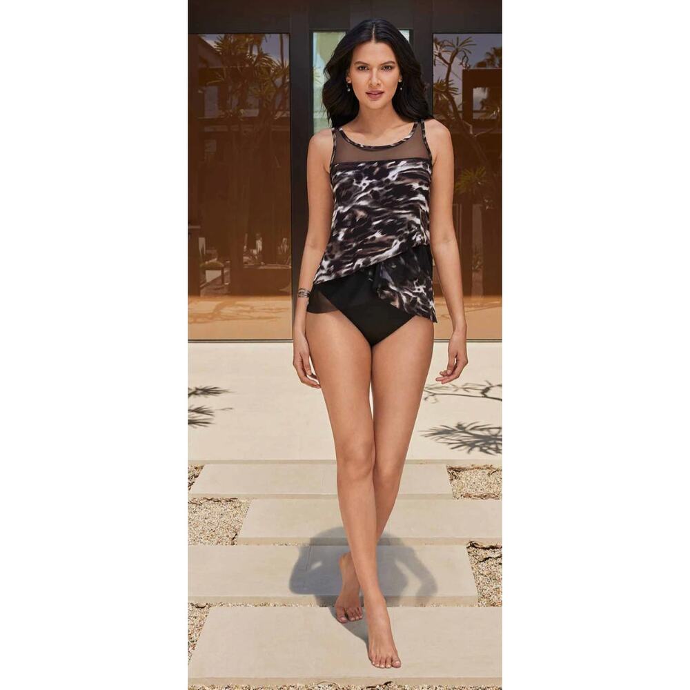 MIRACLESUIT Mirage Tankini Top in Tempest Sz 18 NWT